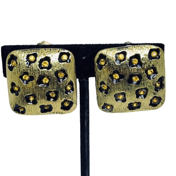 Vintage Lot of 5 Heavy Gold Tone Clip On Earrings (5505) - Picture 6 of 8